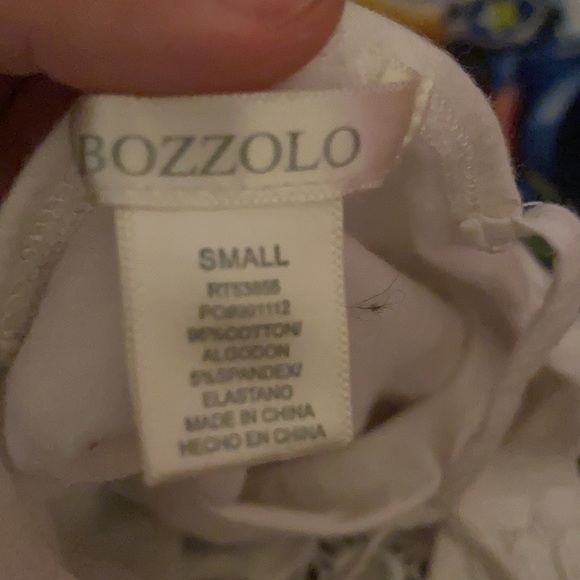 white bozzolo tank top with lace on the chest - Picture 3 of 4